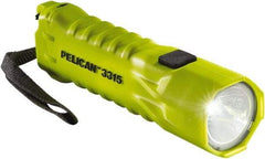 Pelican Products, Inc. - White LED Bulb, 160 Lumens, Industrial/Tactical Flashlight - Yellow Plastic Body, 3 AA Alkaline Batteries Included - Apex Tool & Supply