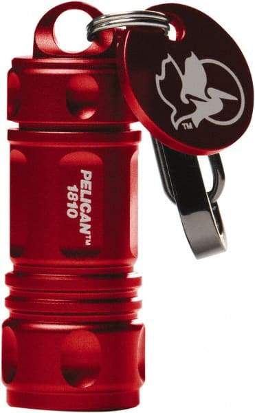 Pelican Products, Inc. - White LED Bulb, 16 Lumens, Mini Flashlight - Red Aluminum Body, 4 Button/Coin Cell Alkaline Batteries Included - Apex Tool & Supply