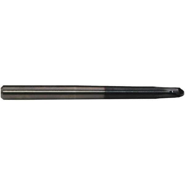 Emuge - 12mm Diam, 9mm LOC, 2 Flute Solid Carbide Ball End Mill - TiAlN Finish, Single End, 160mm OAL, 12mm Shank Diam, Ball Flute - Apex Tool & Supply