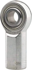 Made in USA - 5/16" ID, 7/8" Max OD, 7,640 Lb Max Static Cap, Plain Female Spherical Rod End - 5/16-24 LH, 0.687" Shank Diam, 3/4" Shank Length, Alloy Steel with Steel Raceway - Apex Tool & Supply