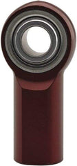 Made in USA - 3/16" ID, 5/8" Max OD, 1,360 Lb Max Static Cap, Plain Female Spherical Rod End - 10-32 RH, 0.687" Shank Diam, 1/2" Shank Length, Aluminum with Steel Raceway - Apex Tool & Supply