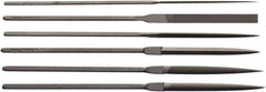 Value Collection - 6 Piece Needle Pattern File Set - Fine Coarseness, Set Includes Comprise, Pillar, Half Round, Crossing, Square, Round, Barrette - Apex Tool & Supply