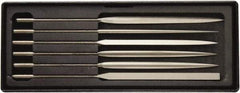 Value Collection - 6 Piece Needle Pattern File Set - Fine Coarseness, Set Includes Comprise, Pillar, Half Round, Crossing, Square, Round, Barrette - Apex Tool & Supply