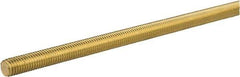 Made in USA - #4-40 UNC (Coarse), 2' Long, Brass General Purpose Threaded Rod - Uncoated, Right Hand Thread - Apex Tool & Supply