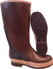 Viking - Men's Size 12 Medium Width Rubber Knee Boot - Brown, Tan, Rubber Upper, Nitrile Rubber Outsole, 16" High, Chemical Resistant, Non-Slip, Cold Protection, Waterproof - Apex Tool & Supply
