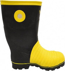 Viking - Men's Size 11 Medium Width Steel Work Boot - Black, Yellow, Rubber Upper, Nitrile Rubber Outsole, 14" High, Non-Slip, Chemical Resistant, Waterproof, Electric Shock Resistant - Apex Tool & Supply