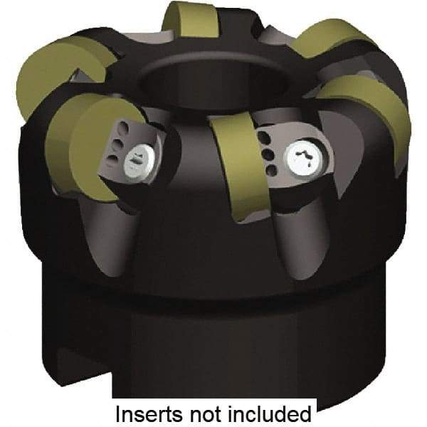 Kennametal - 3" Cut Diam, 1/4" Max Depth, 1" Arbor Hole, 11 Inserts, RNGN120400 Insert Style, Indexable Copy Face Mill - KCRA Cutter Style, 18,100 Max RPM, 2 High, Series KCRA - Apex Tool & Supply