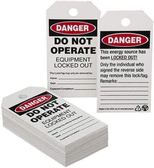 Ability One - CAUTION - DO NOT OPERATE, English Safety & Facility Lockout Tag - Tag Header: Danger, White Cardstock - Apex Tool & Supply