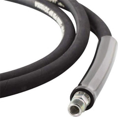Value Collection - 1/4" Inside Diam x 3/8 NPT 10' Hydraulic Pump Hose - 10,000 psi, 3/8 NPTF Male Opposite End, Rubber - Apex Tool & Supply