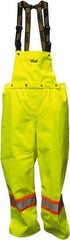 Viking - Size L, High Visibility Lime, Rain, Cold Weather Bib Overall - No Pockets - Apex Tool & Supply