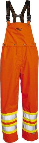 Viking - Size L, High Visibility Orange, Rain, Wind Resistant Bib Overall - No Pockets - Apex Tool & Supply