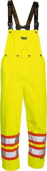 Viking - Size 4XL, High Visibility Yellow, Rain, Wind Resistant Bib Overall - No Pockets - Apex Tool & Supply