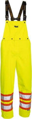 Viking - Size 4XL, High Visibility Yellow, Rain, Wind Resistant Bib Overall - No Pockets - Apex Tool & Supply