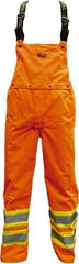 Viking - Size L, High Visibility Orange, Rain, Wind Resistant Bib Overall - No Pockets - Apex Tool & Supply