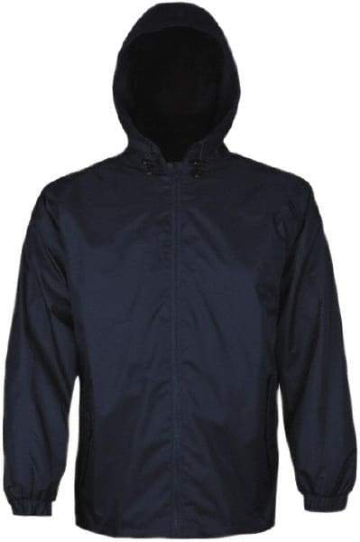 Viking - Size 2XL, Blue, Rain, Wind Resistant Jacket - 51" Chest, 2 Pockets, Attached Hood - Apex Tool & Supply