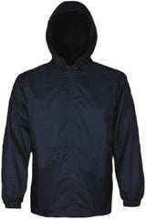 Viking - Size XL, Blue, Rain, Wind Resistant Jacket - 47" Chest, 2 Pockets, Attached Hood - Apex Tool & Supply