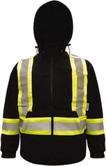 Viking - Size 2XL High Visibility Sweatshirt - High Visbility Yellow, Black, Polyester & Fleece, Zipper Closure, 51" Chest - Apex Tool & Supply