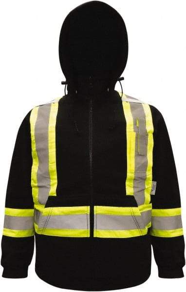 Viking - Size M High Visibility Sweatshirt - High Visbility Orange, Thermal Fleece & Polyester, Zipper Closure, 40" Chest - Apex Tool & Supply