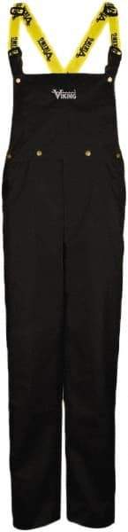 Viking - Size 4XL, Black, Rain, Wind Resistant Bib Overall - No Pockets - Apex Tool & Supply