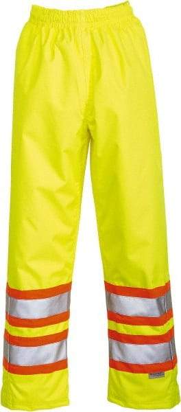 Viking - Size 3XL, High Visibility Lime, Rain, Wind Resistant Pants - No Pockets - Apex Tool & Supply