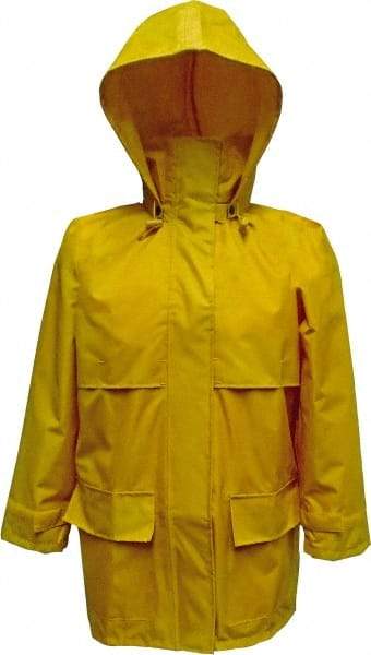 Viking - Size XL, Yellow, Rain, Wind Resistant Jacket - 47" Chest, Detachable Hood - Apex Tool & Supply