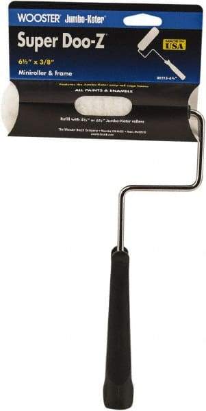 Wooster Brush - 11" Long, 3/8" Nap, Mini Woven - 6-1/2" Wide, Steel Frame, Includes Roller Cover & Frame - Apex Tool & Supply