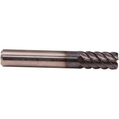 Emuge - 8mm Diam, 19mm LOC, 6 Flute Solid Carbide Roughing & Finishing End Mill - TiAlN Finish, 63mm OAL, 8mm Shank Diam, Cylindrical Shank, 50° Helix, Long Length - Apex Tool & Supply