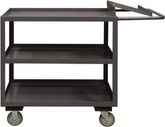 Durham - 1,200 Lb Capacity, 24" Wide x 36" Long x 37-5/8" High Order Picking Cart - 3 Shelf, Steel, 2 Rigid/2 Swivel Casters - Apex Tool & Supply