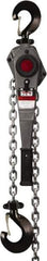 Jet - 6,000 Lb Lifting Capacity, 15' Lift Height, Lever with Overload Protection Hoist - Made from Chain, 82 Lb Avg Pull to Lift Rated Load - Apex Tool & Supply