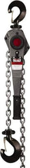 Jet - 6,000 Lb Lifting Capacity, 10' Lift Height, Lever with Overload Protection Hoist - Made from Chain, 82 Lb Avg Pull to Lift Rated Load - Apex Tool & Supply