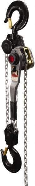 Jet - 18,000 Lb Lifting Capacity, 20' Lift Height, Lever with Overload Protection Hoist - Made from Chain, 79 Lb Avg Pull to Lift Rated Load - Apex Tool & Supply
