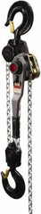 Jet - 18,000 Lb Lifting Capacity, 5' Lift Height, Lever with Overload Protection Hoist - Made from Chain, 64 Lb Avg Pull to Lift Rated Load - Apex Tool & Supply