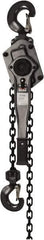 Jet - 6,000 Lb Lifting Capacity, 10' Lift Height, Lever Hoist - Made from Chain, 71 Lb Avg Pull to Lift Rated Load - Apex Tool & Supply