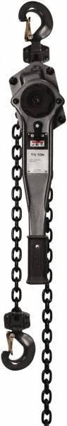 Jet - 3,000 Lb Lifting Capacity, 15' Lift Height, Lever Hoist - Made from Chain, 49 Lb Avg Pull to Lift Rated Load - Apex Tool & Supply