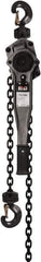 Jet - 3,000 Lb Lifting Capacity, 5' Lift Height, Lever Hoist - Made from Chain, 49 Lb Avg Pull to Lift Rated Load - Apex Tool & Supply