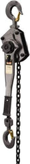Jet - 6,000 Lb Lifting Capacity, 5' Lift Height, Lever Hoist - Made from Chain, 71 Lb Avg Pull to Lift Rated Load - Apex Tool & Supply