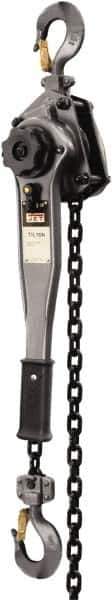 Jet - 3,000 Lb Lifting Capacity, 20' Lift Height, Lever Hoist - Made from Chain, 49 Lb Avg Pull to Lift Rated Load - Apex Tool & Supply