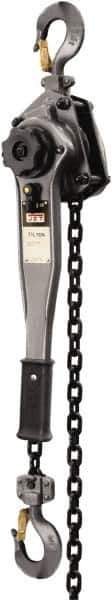 Jet - 3,000 Lb Lifting Capacity, 15' Lift Height, Lever Hoist - Made from Chain, 49 Lb Avg Pull to Lift Rated Load - Apex Tool & Supply