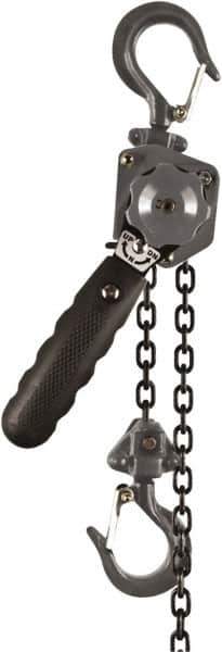 Jet - 500 Lb Lifting Capacity, 15' Lift Height, Puller Hoist - Made from Chain, 60 Lb Avg Pull to Lift Rated Load - Apex Tool & Supply
