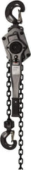 Jet - 6,000 Lb Lifting Capacity, 15' Lift Height, Lever Hoist - Made from Chain, 71 Lb Avg Pull to Lift Rated Load - Apex Tool & Supply