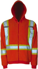Viking - Size 3XL High Visibility Sweatshirt - High Visbility Lime, Thermal Fleece & Polyester, Zipper Closure, 55" Chest - Apex Tool & Supply