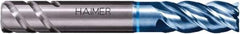 HAIMER - 1/2", 4 Flute, Single End, Solid Carbide, 0.03" Corner Radius End Mill - 3" OAL, Right Hand Flute, 1" LOC, Right Hand Cut - Apex Tool & Supply