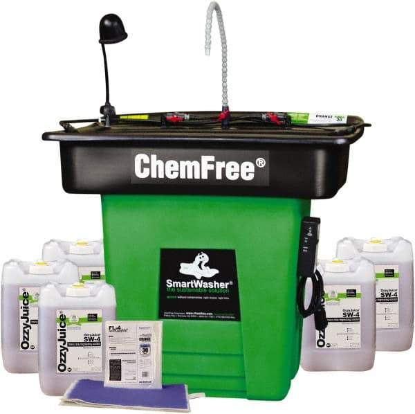 CRC - Free Standing Water-Based Parts Washer - 25 Gal Max Operating Capacity, HDPE Tank, 42" High x 47" Long x 38" Wide, 110 Input Volts - Apex Tool & Supply