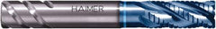 HAIMER - 20mm Diam, Coarse Pitch, 38mm LOC, 4 Flute Solid Carbide 45° Corner Chamfer Roughing End Mill - AlTiN Finish, 105mm OAL, 0.7874" Shank Diam, Single End, Extended Reach, Centercutting, 35° Helix - Apex Tool & Supply