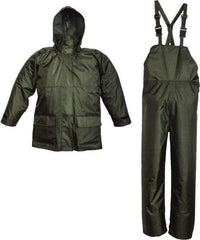 Viking - Size 3XL, Black, Rain Three Piece Suit - Detachable Hood, Hook & Loop Ankle, Hook & Loop Wrist - Apex Tool & Supply