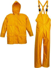 Viking - Size M, Yellow, Rain Three Piece Suit - Detachable Hood, Hook & Loop Ankle, Hook & Loop Wrist - Apex Tool & Supply