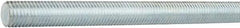 Made in USA - 1-3/8-12 UNF (Fine), 12' Long, Medium Carbon Steel General Purpose Threaded Rod - Zinc-Plated Finish, Right Hand Thread - Apex Tool & Supply