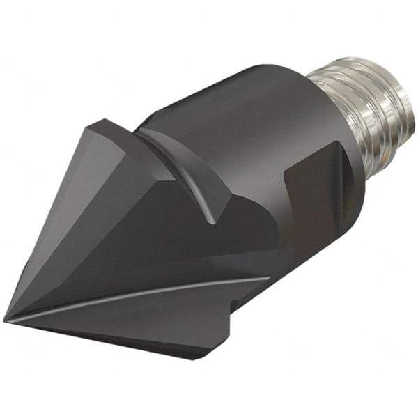 Iscar - MM EDF Grade IC908 Carbide Chamfer Milling Tip Insert - TiAlN Finish, 3 Flutes, 7.4mm Cutting Diam, 10mm Extension - Apex Tool & Supply