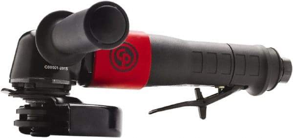 Chicago Pneumatic - 4-1/2" Wheel Diam, 12,000 RPM, Pneumatic Angle & Disc Grinder - 3/8-24 Spindle, 40 CFM, Rear Exhaust - Apex Tool & Supply