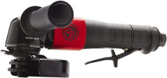 Chicago Pneumatic - 4-1/2" Wheel Diam, 12,000 RPM, Pneumatic Angle & Disc Grinder - 3/8-24 Spindle, 40 CFM, Rear Exhaust - Apex Tool & Supply